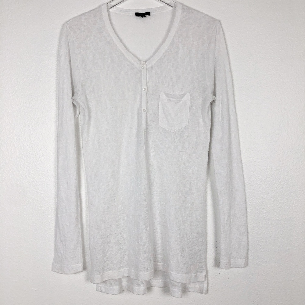 Rails White Long Sleeve Burnout